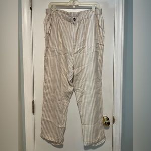 New Directions Linen Pants beige stripe size Xl